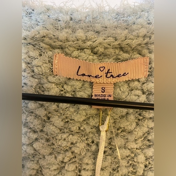 LOVE Tree Dusty Blue Soft Cardigan Longline Pockets Fuzzy Women’s Sz Small NWT - Picture 7 of 7